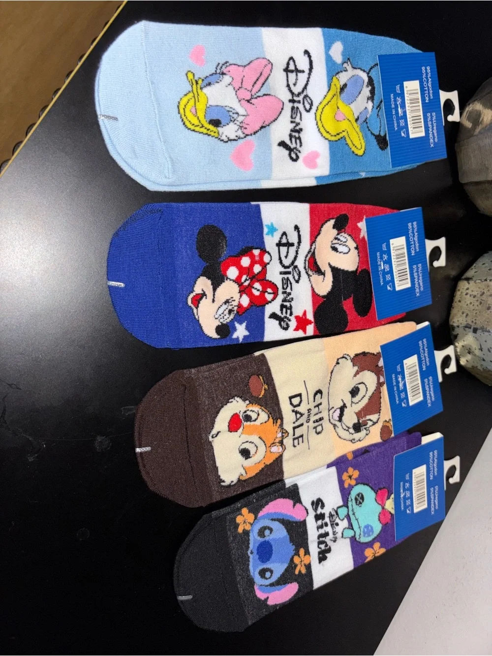 Disney Character Ankle Socks Bundle 4 Pairs - Mickey Stitch Chip & Dale! NWT